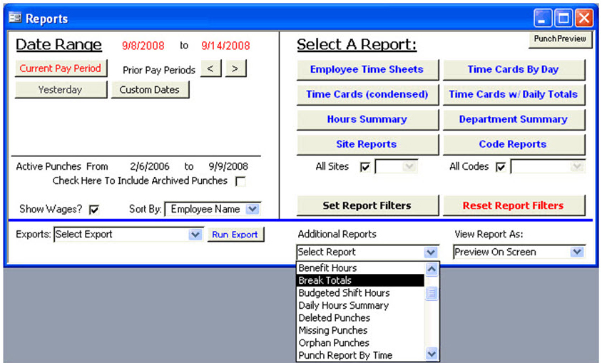 Florida Time Clock Facial Recognition System CompuTime CFR 20/20